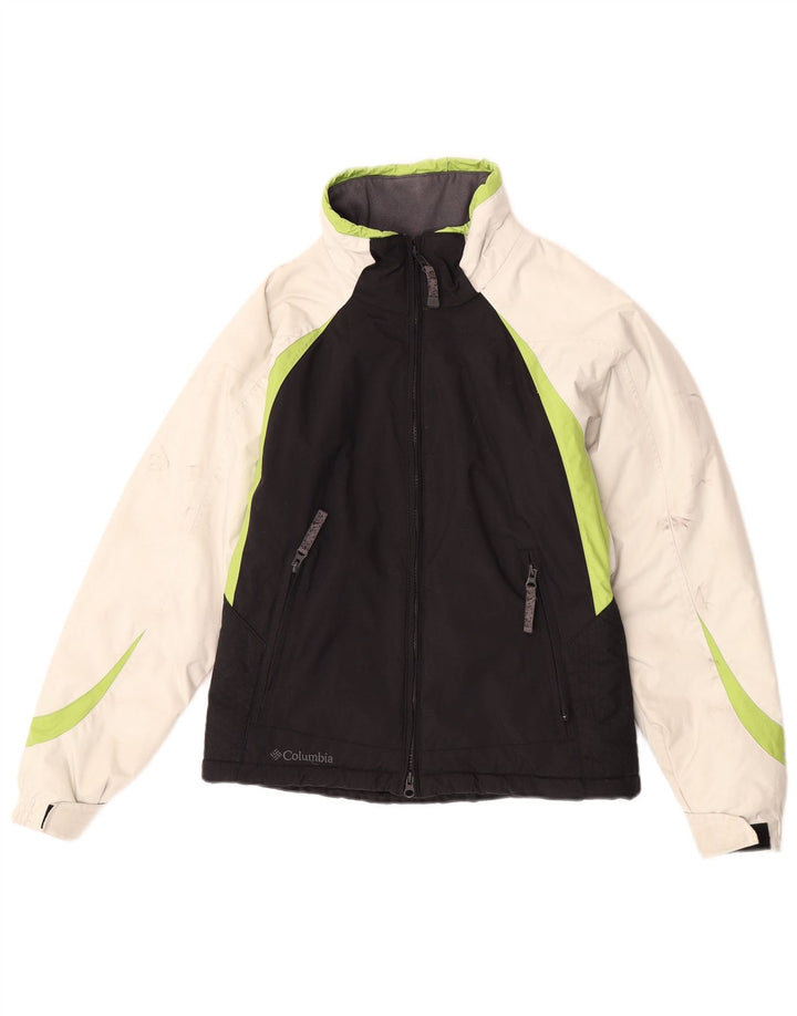 Columbia Womens Oversized Ski Jacket UK 10 Small Black Colourblock Nylon