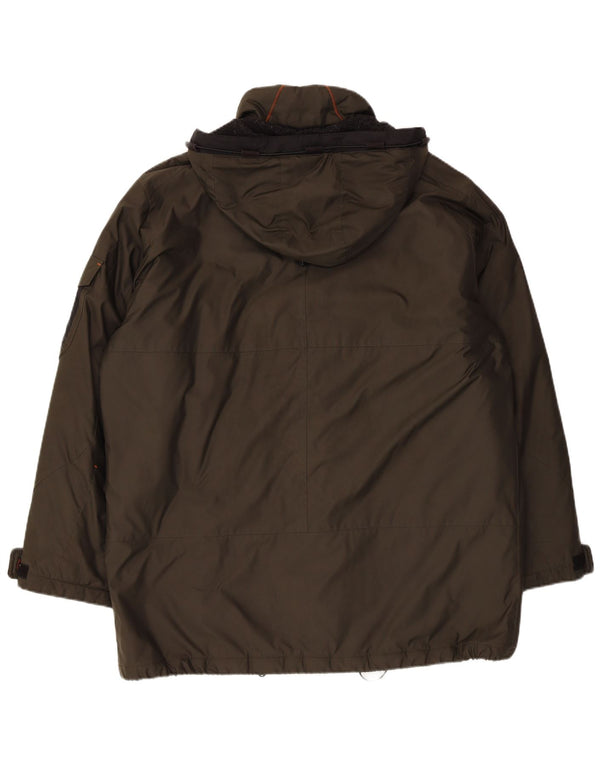 Bugatti Mens Hooded Windbreaker Jacket UK 42 XL Khaki Polyester