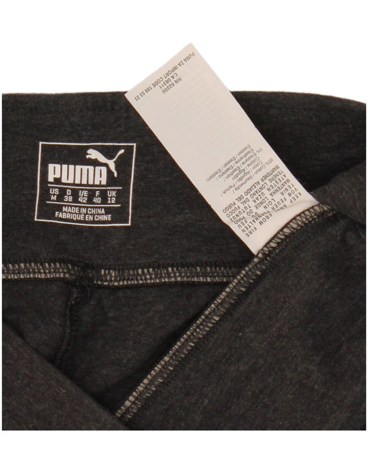 Puma Womens Capri Leggings UK 12 Medium Grey Cotton