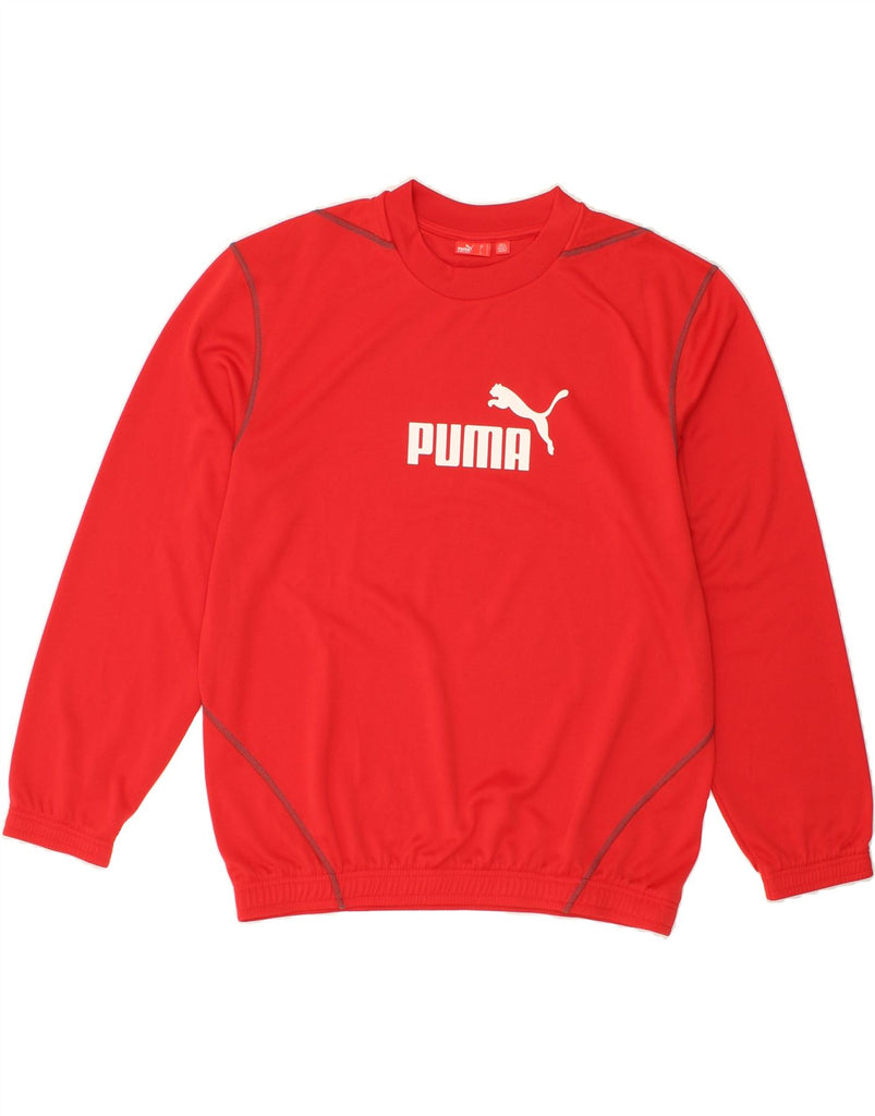 PUMA Mens Graphic Sweatshirt Jumper Large Red Polyester Vintage Puma and Second-Hand Puma from Messina Hembry 