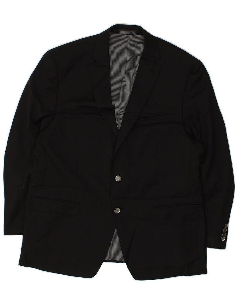 CALVIN KLEIN Mens 2 Button Blazer Jacket UK 44 2XL Black | Vintage Calvin Klein | Thrift | Second-Hand Calvin Klein | Used Clothing | Messina Hembry 