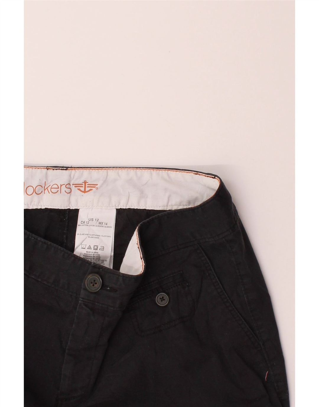 DOCKERS Womens Chino Shorts US 12 Large W34  Black Cotton Vintage Dockers and Second-Hand Dockers from Messina Hembry 