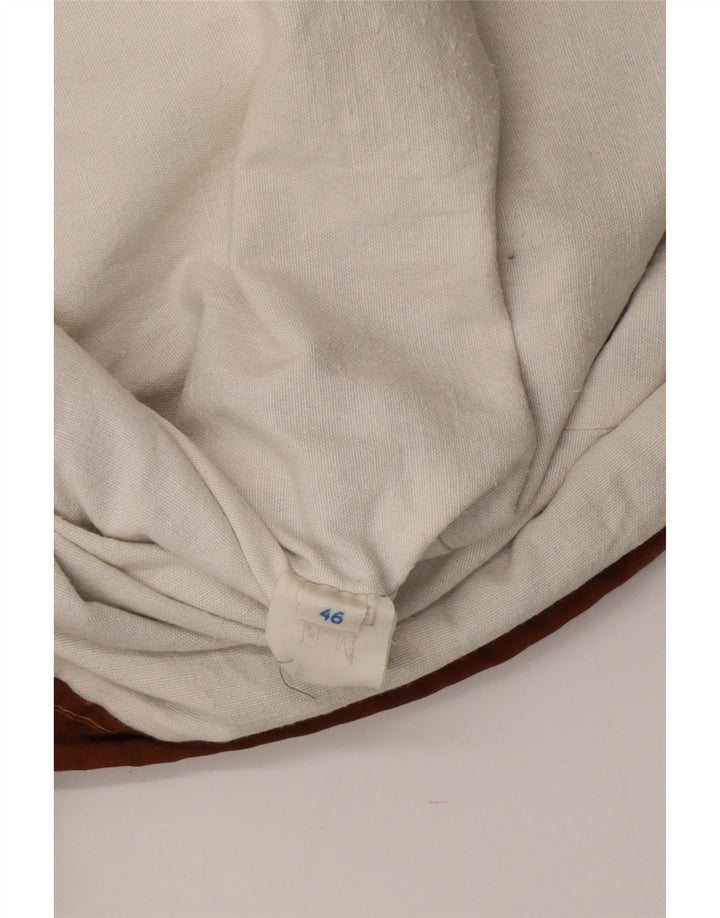 Vintage Mens Hooded Windbreaker Jacket IT 46 Small Beige Colourblock