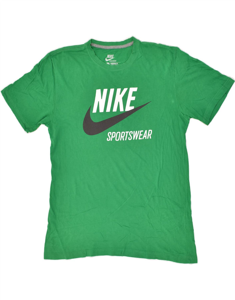 NIKE Mens Standard Fit Graphic T-Shirt Top Large Green Cotton Vintage Nike and Second-Hand Nike from Messina Hembry 