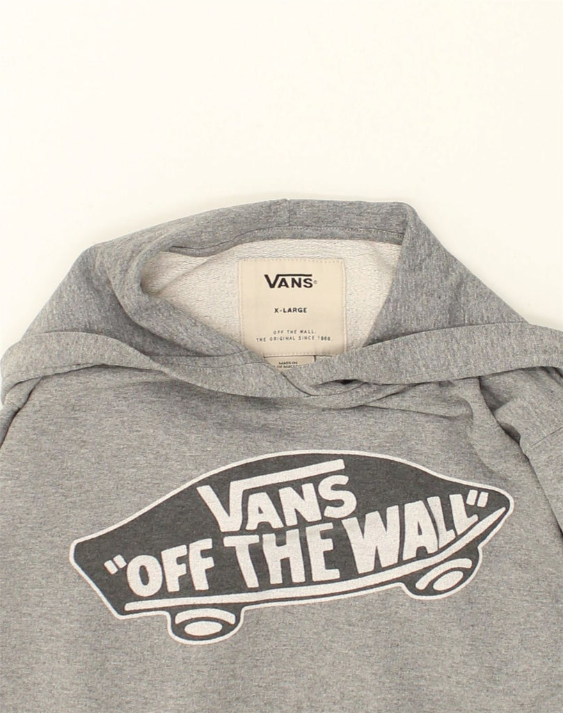 VANS Womens Off The Wall Graphic Hoodie Jumper UK 18 XL Grey Cotton | Vintage Vans | Thrift | Second-Hand Vans | Used Clothing | Messina Hembry 