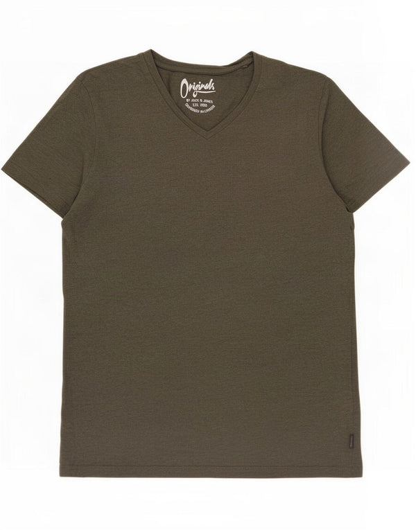 Jack & Jones Mens T-Shirt Top Large Khaki