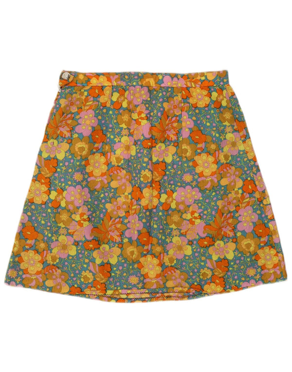 Vintage Womens A-Line Skirt W26 Small Green Floral