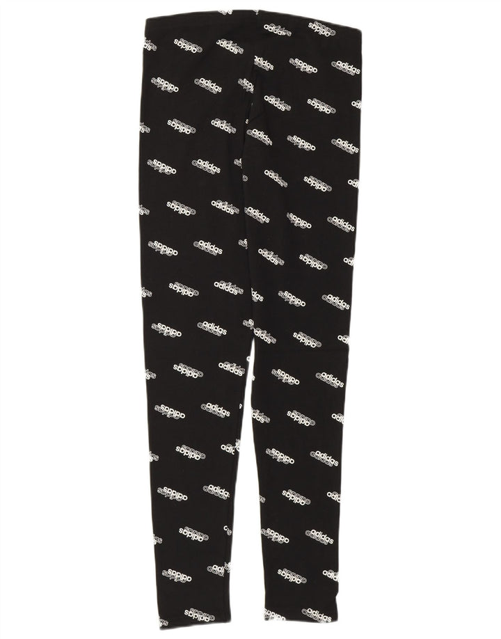 Adidas Womens Graphic Leggings UK 8/10 Small Black Spotted Cotton