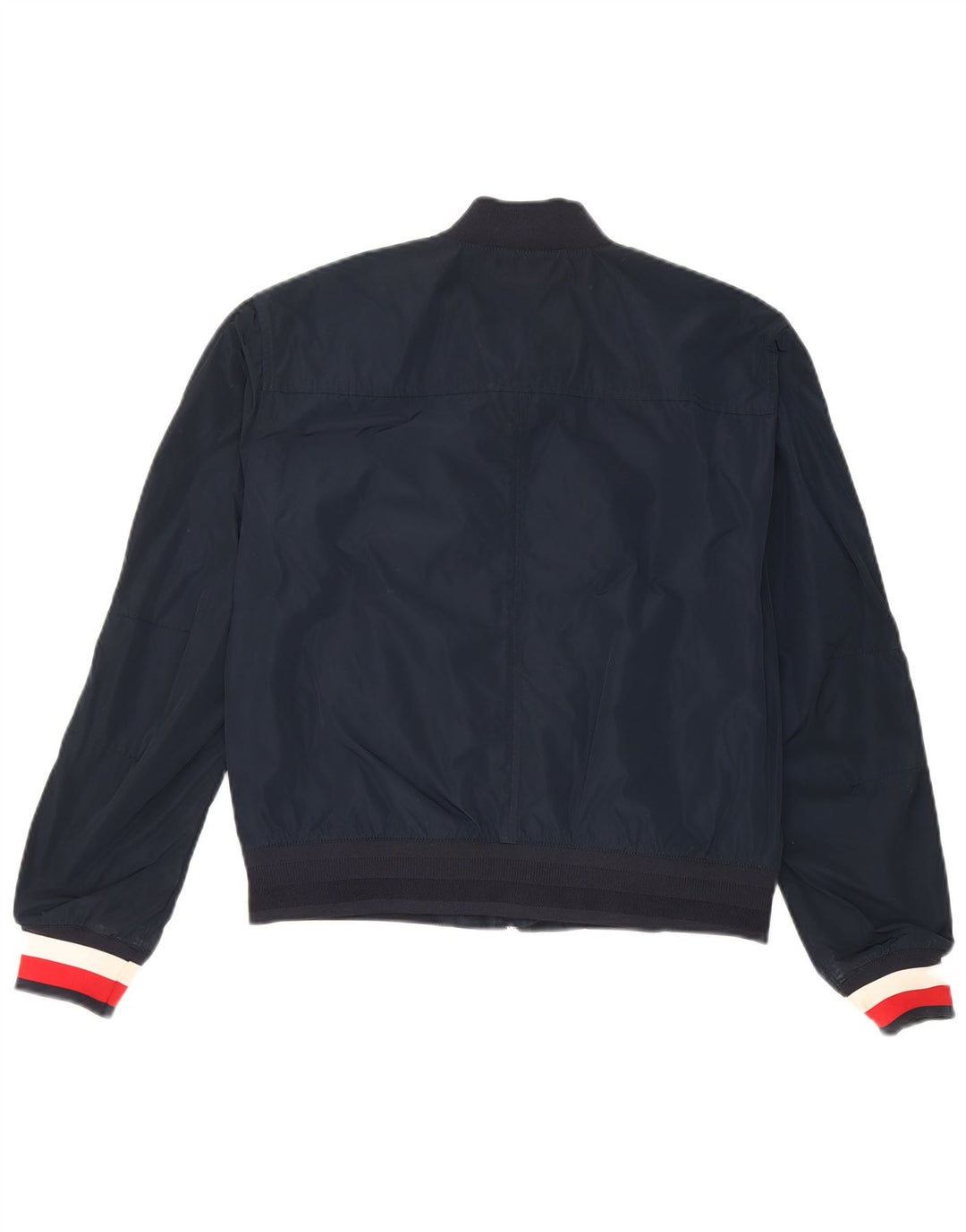 Tommy Hilfiger Womens Oversized Bomber Jacket UK 6 XS Navy Blue Colourblock