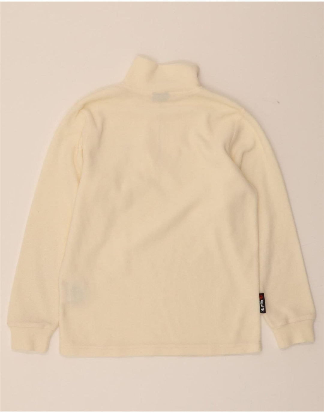 INVICTA Womens Zip Neck Fleece Jumper UK 12 Medium  Off White Polyester Vintage Invicta and Second-Hand Invicta from Messina Hembry 