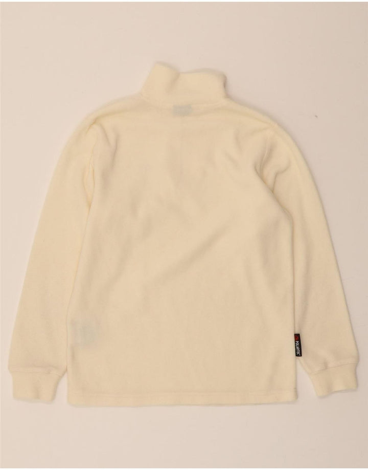 INVICTA Womens Zip Neck Fleece Jumper UK 12 Medium  Off White Polyester Vintage Invicta and Second-Hand Invicta from Messina Hembry 