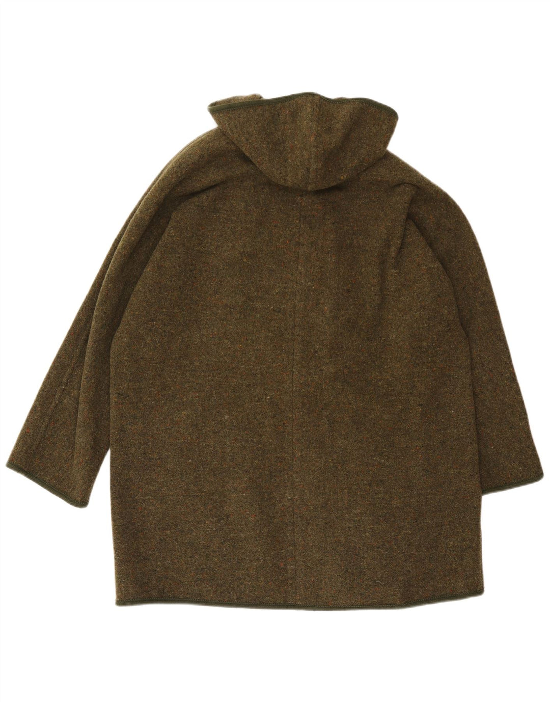 Merlet Womens Hooded Oversized Overcoat IT 46 Large Khaki Flecked Wool