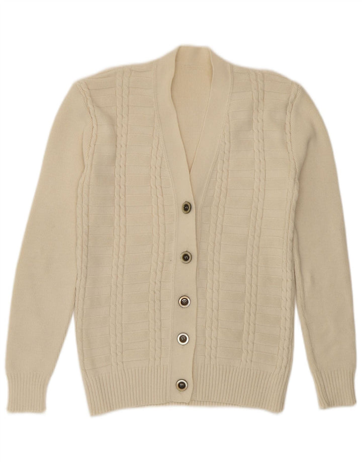 Vintage Womens Cardigan Sweater UK 12 Medium Off White