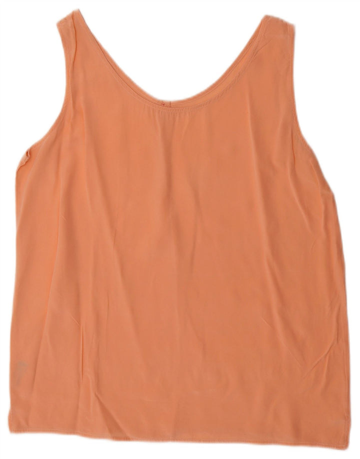 BALLOON Womens Sleeveless Blouse Top UK 14 Medium Orange Silk