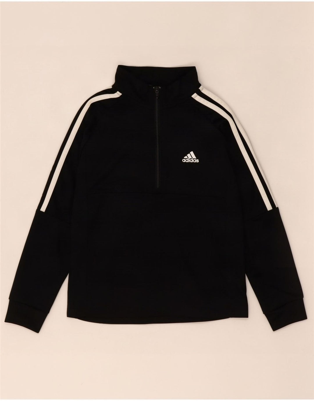 Adidas Boys Aeroready Zip Neck Pullover Tracksuit Top 9-10 Years Black
