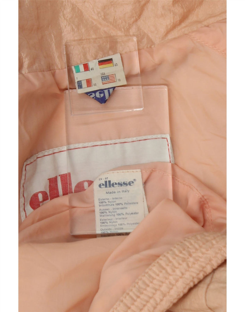ELLESSE Womens Oversized Bomber Jacket IT 44 Medium Pink Nylon Vintage Ellesse and Second-Hand Ellesse from Messina Hembry 
