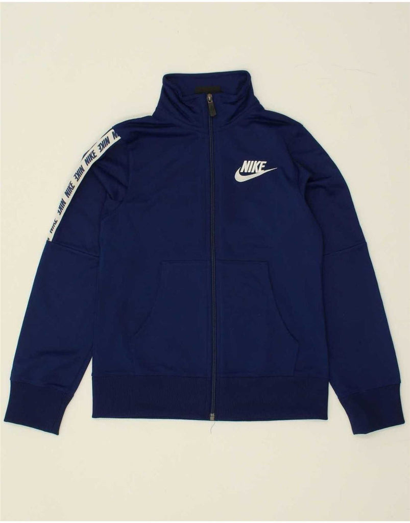 NIKE Boys Graphic Tracksuit Top Jacket 10-11 Years Medium Navy Blue Vintage Nike and Second-Hand Nike from Messina Hembry 