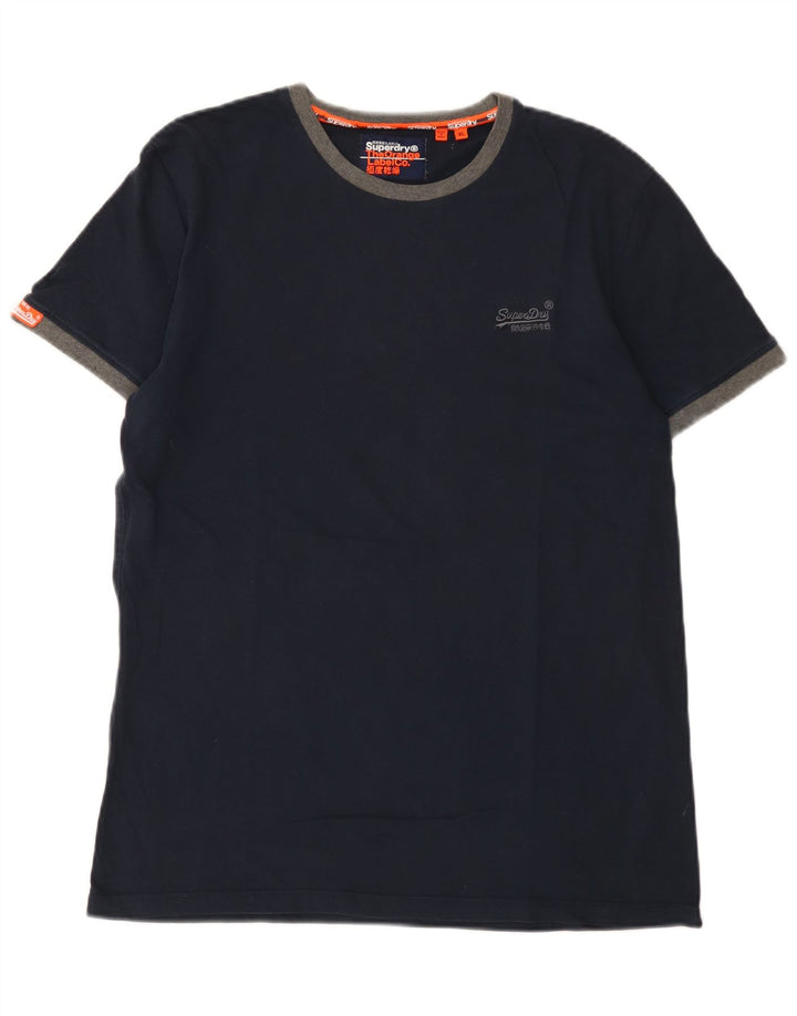 Superdry Mens T-Shirt Top XL Navy Blue Colourblock