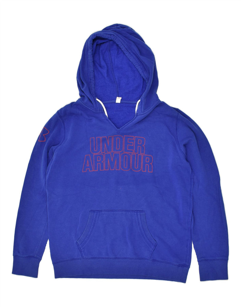 UNDER ARMOUR Mens Graphic Hoodie Jumper Medium Blue Cotton | Vintage Under Armour | Thrift | Second-Hand Under Armour | Used Clothing | Messina Hembry 