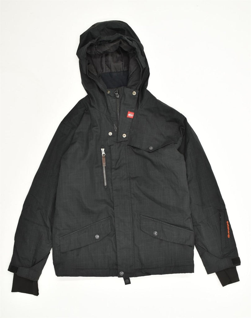 QUIKSILVER Boys Hooded Windbreaker Jacket 11-12 Years Black Polyester | Vintage Quiksilver | Thrift | Second-Hand Quiksilver | Used Clothing | Messina Hembry 