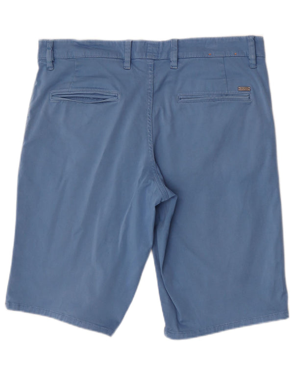Hugo Boss Mens Slim Fit Chino Shorts W34 Large Blue Cotton