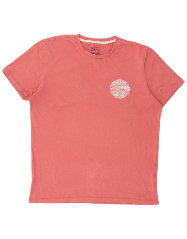 Fat Face Mens Graphic T-Shirt Top Large Pink Cotton