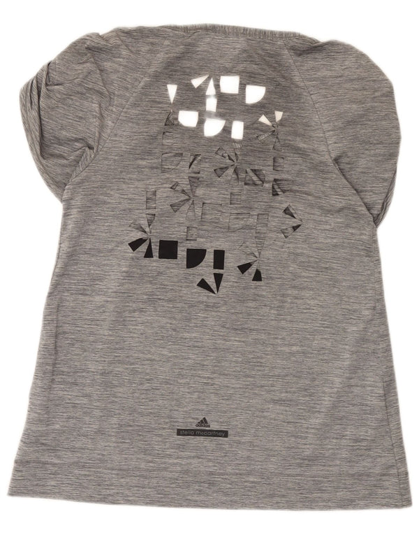 Adidas Womens Stella McCartney Graphic Tunic Top EU 36 Small Grey Polyester
