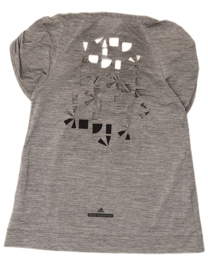 Adidas Womens Stella McCartney Graphic Tunic Top EU 36 Small Grey Polyester