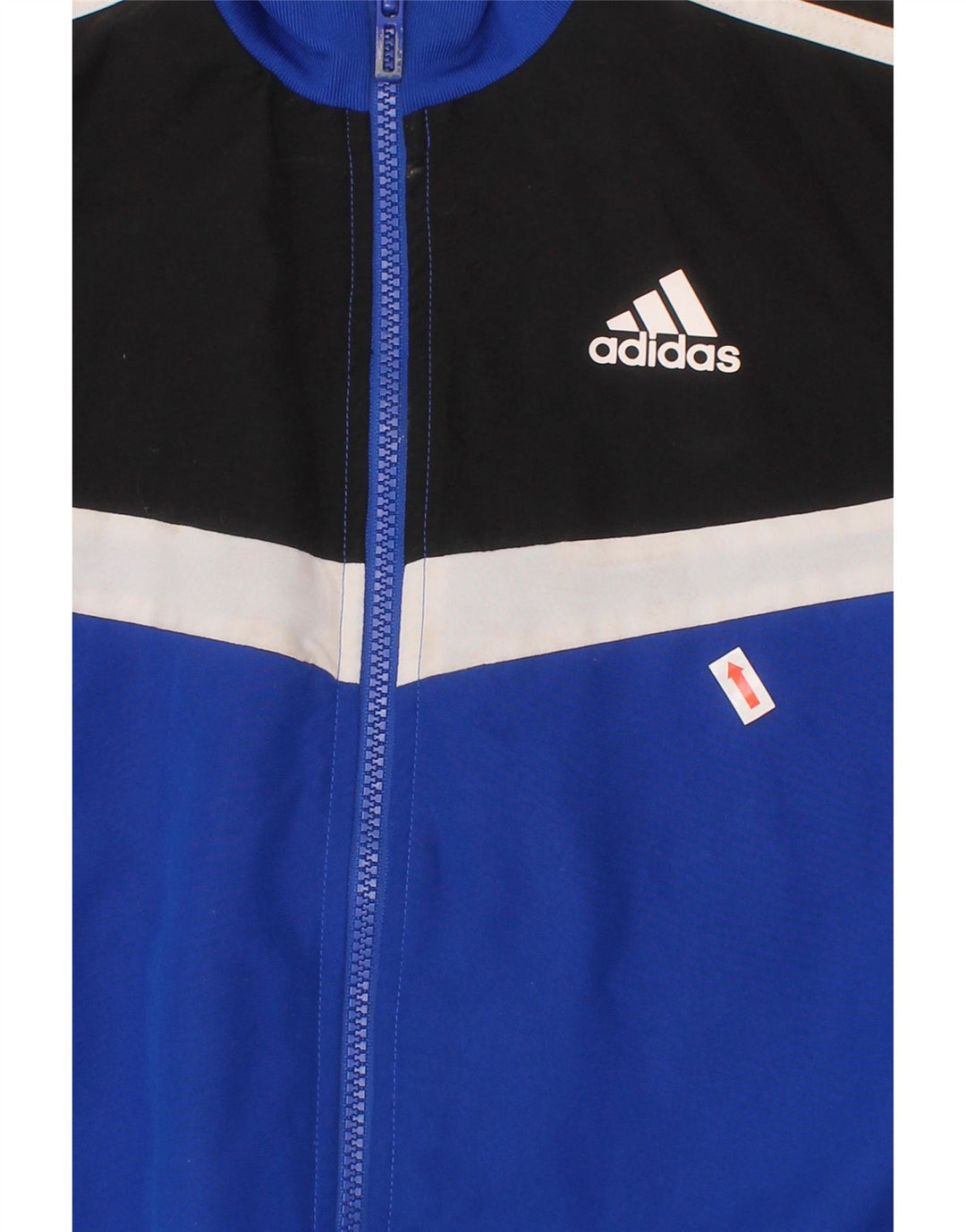 Adidas Boys Tracksuit Top Jacket 9-10 Years Blue Colourblock Polyester