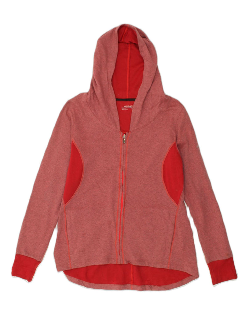 COLUMBIA Womens Zip Hoodie Sweater UK 16 Large Red Cotton | Vintage Columbia | Thrift | Second-Hand Columbia | Used Clothing | Messina Hembry 