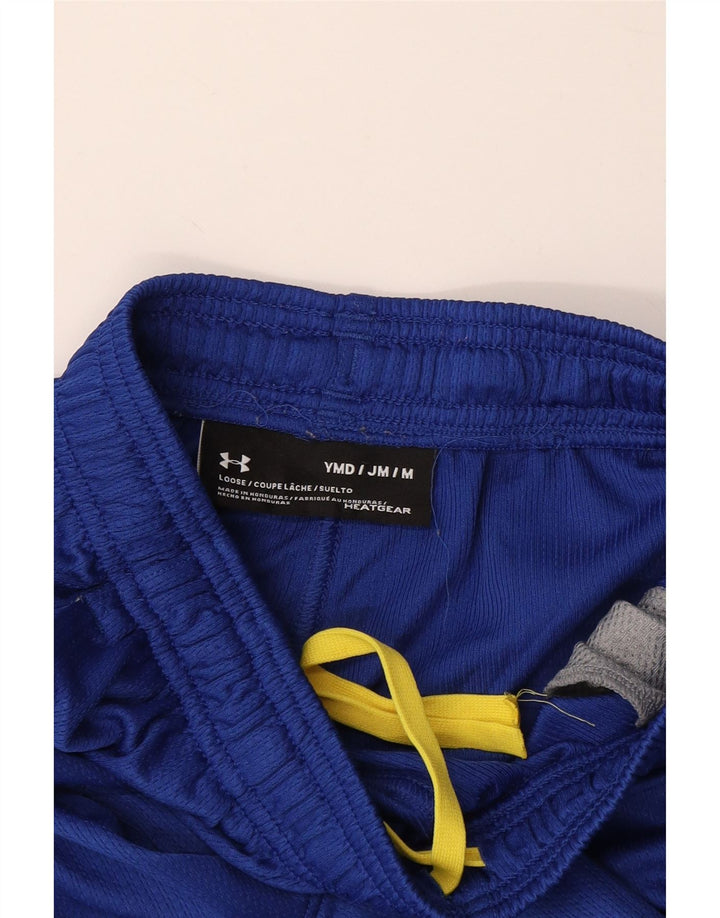 UNDER ARMOUR Boys Heat Gear Graphic Sport Shorts 9-10 Years Medium Blue