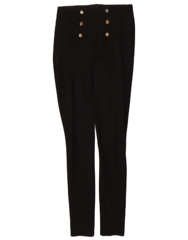 Zara Womens High Waist Skinny Casual Trousers XS W24 L27 Black