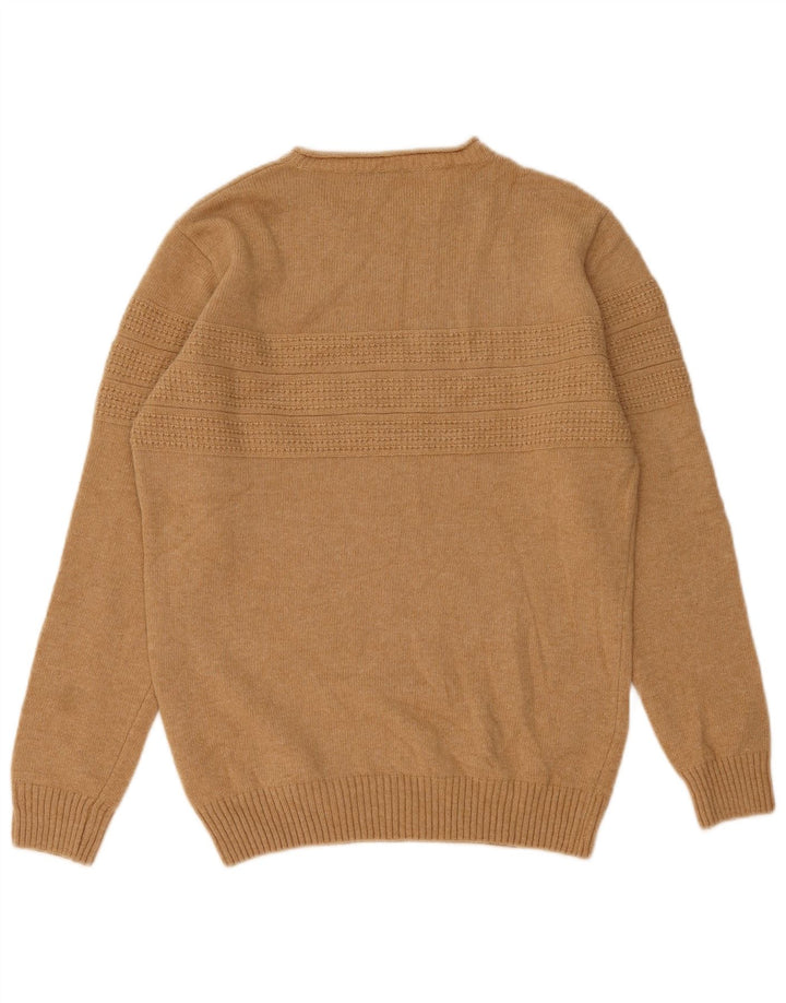 Liu Jo Womens Crew Neck Jumper Sweater UK 16 Large Brown Wool