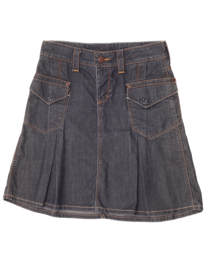 Wrangler Womens Susy Denim Skirt W28 Medium Navy Blue Cotton