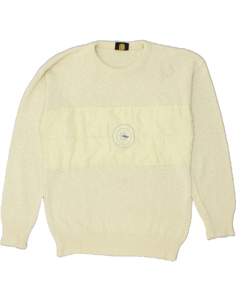 VINTAGE Womens Crew Neck Jumper Sweater UK 16 Large Off White | Vintage Vintage | Thrift | Second-Hand Vintage | Used Clothing | Messina Hembry 