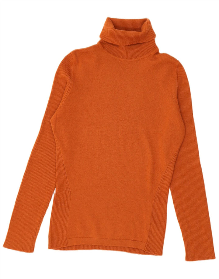LUISA SPAGNOLI Womens Roll Neck Jumper Sweater UK 10 Small Orange