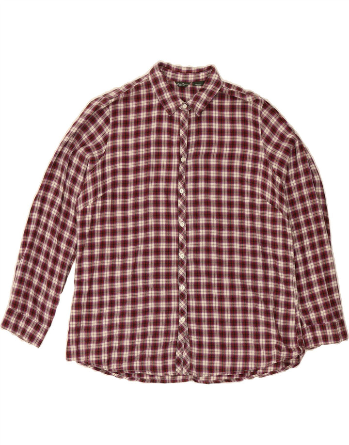 EDDIE BAUER Womens Shirt UK 16 Large Purple Check Vintage Eddie Bauer and Second-Hand Eddie Bauer from Messina Hembry 