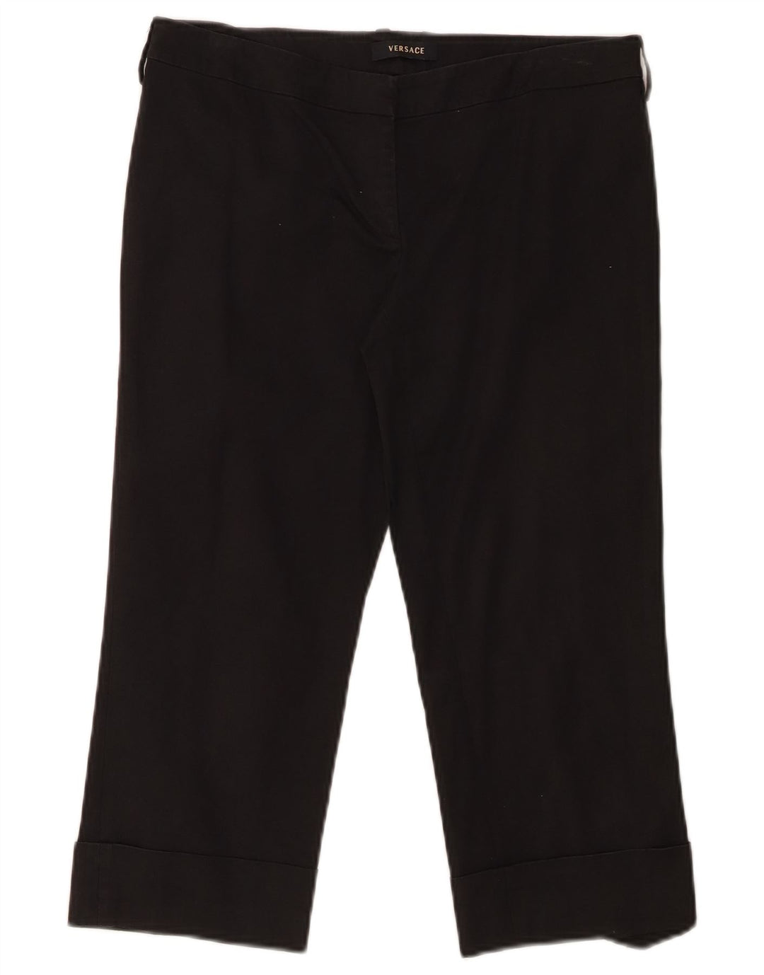 VERSACE Womens Straight Capri Trousers IT 46 Large W30 L20 Black