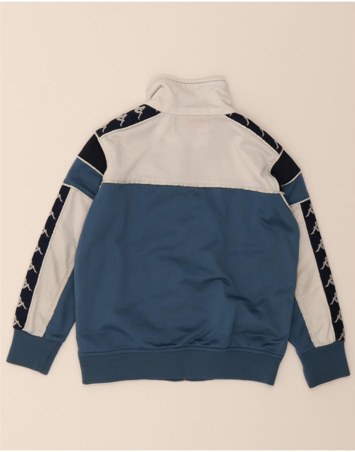KAPPA Boys Graphic Tracksuit Top Jacket 6-7 Years Small Blue Colourblock Vintage Kappa and Second-Hand Kappa from Messina Hembry 