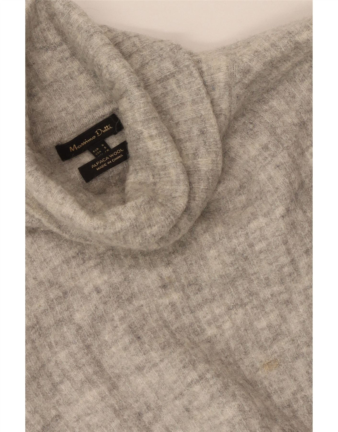 Massimo Dutti Womens Oversized Roll Neck Jumper Sweater UK 10 Small Grey