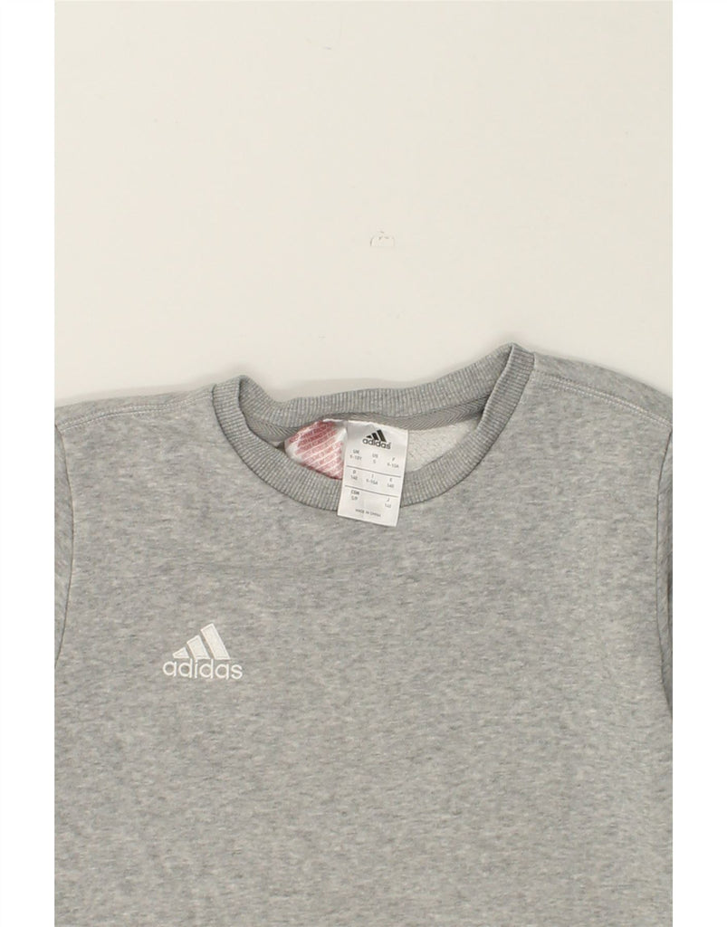 ADIDAS Boys Sweatshirt Jumper 9-10 Years Grey Cotton | Vintage Adidas | Thrift | Second-Hand Adidas | Used Clothing | Messina Hembry 