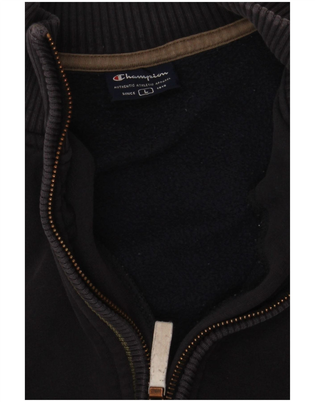 Champion Mens Zip Neck Sweatshirt Jumper Large Navy Blue