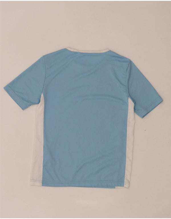 Adidas Boys Aeroready T-Shirt Top 9-10 Years Blue Colourblock Polyester