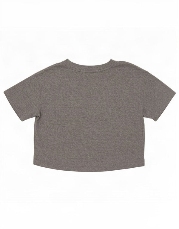 Nike Womens Crop Graphic T-Shirt Top UK 10 Small Grey Polyester