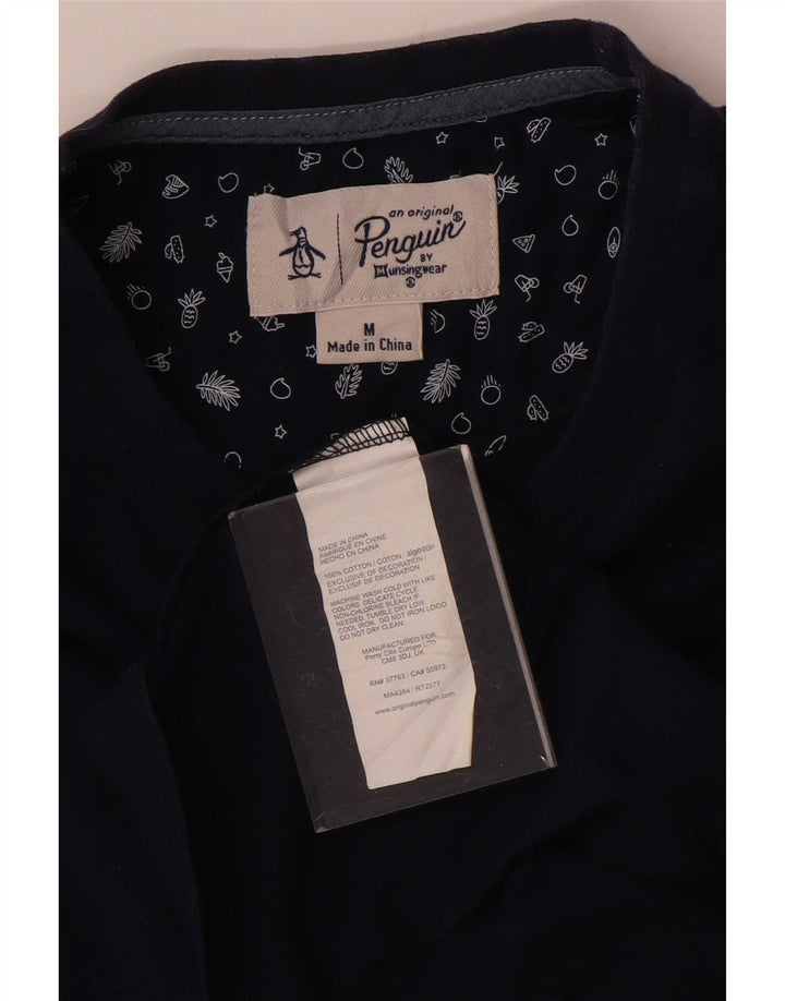 Penguin Mens T-Shirt Top Medium Navy Blue Cotton