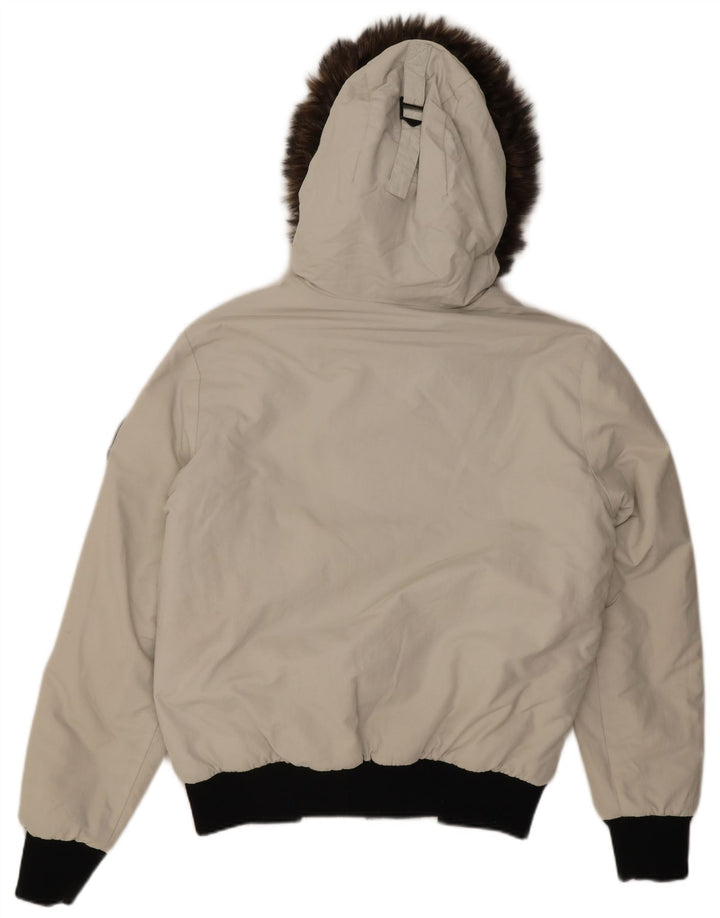 Superdry Mens Everest Mountain Parka Bomber Jacket UK 40 Large White