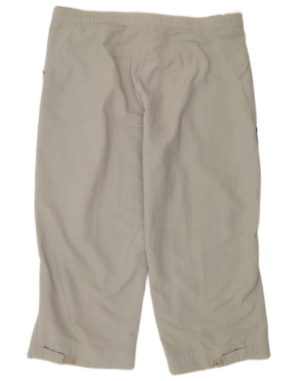 ADIDAS Womens Capri Tracksuit Trousers UK 14 Medium Green Polyamide Sports