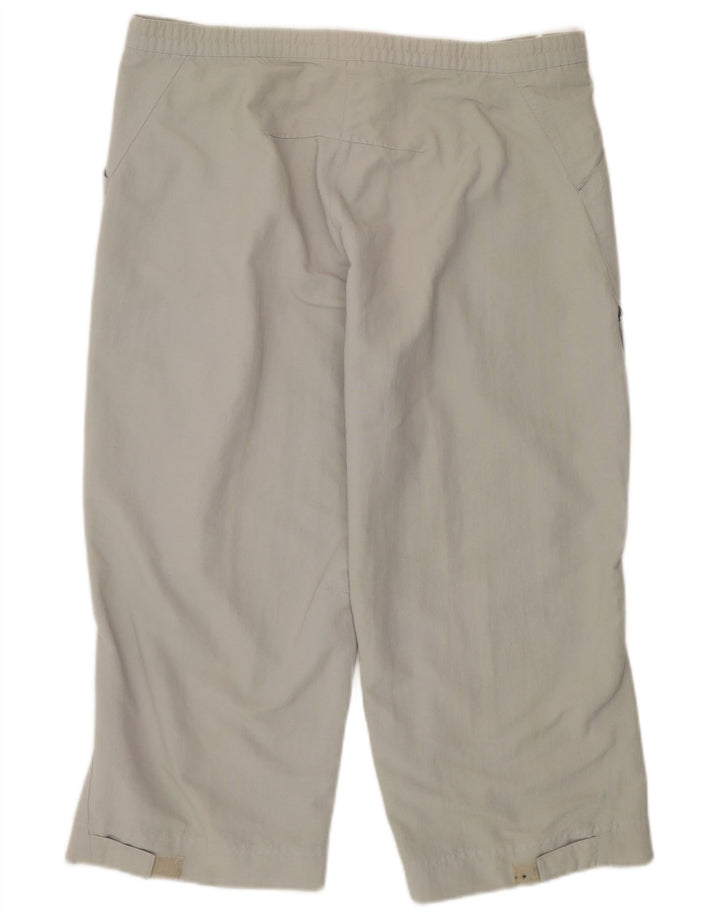 ADIDAS Womens Capri Tracksuit Trousers UK 14 Medium Green Polyamide Sports