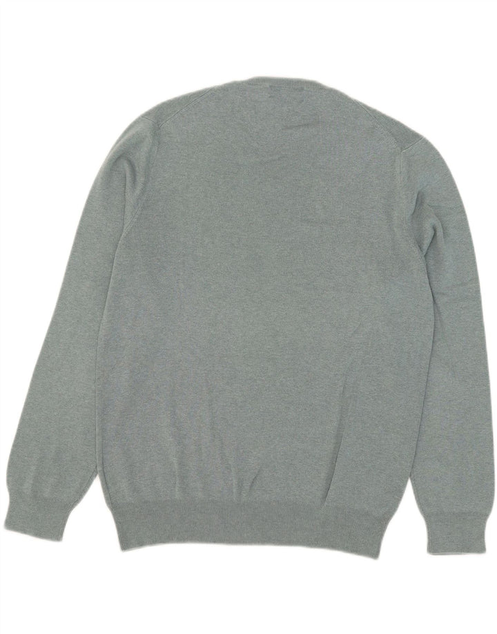 Polo Ralph Lauren Mens V-Neck Jumper Sweater Medium Grey Cotton