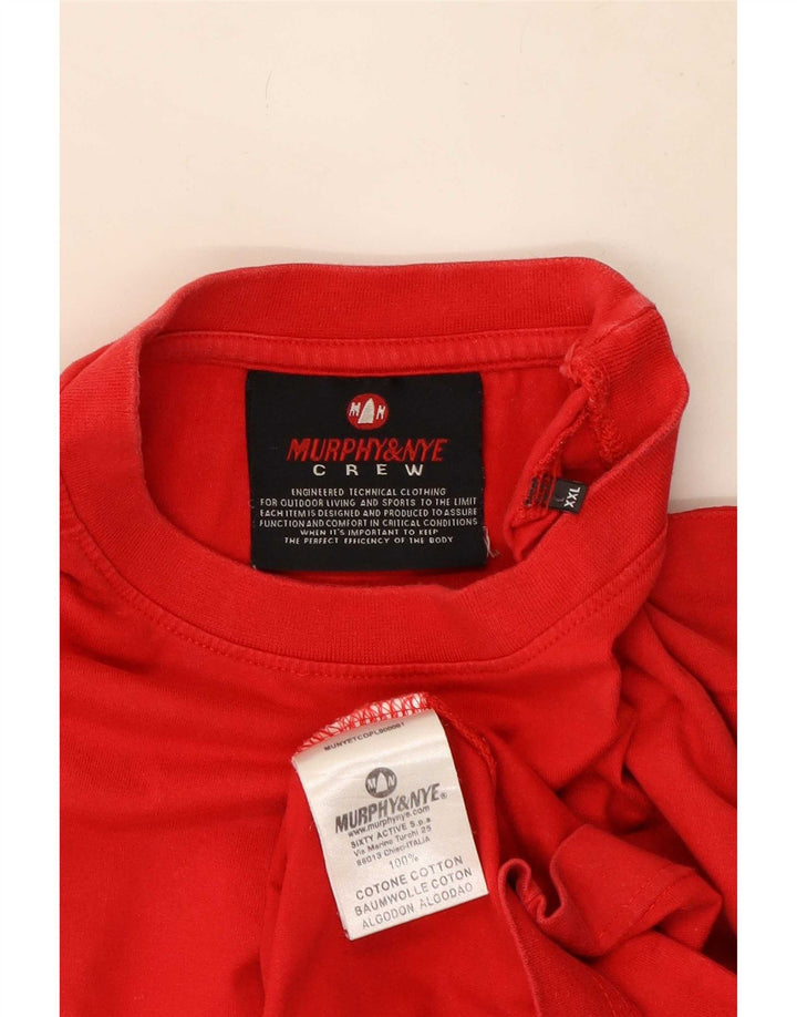Murphy & Nye Mens Graphic T-Shirt Top 2XL Red Cotton
